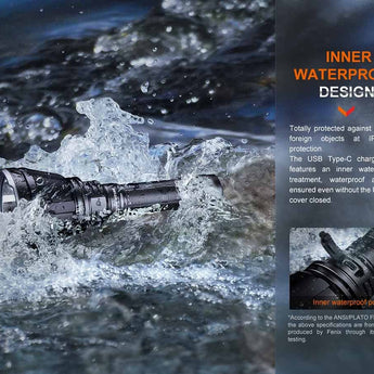 Fenix HT18R USB-C Rechargeable LED Hunting Flashlight - 2800 Lumens - Luminus SFT70 - Includes 1 x 21700