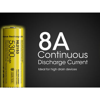 Nitecore NL2153 21700 5300mAh 3.6V Protected Lithium Ion (Li-ion) Button Top Battery