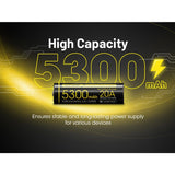 Nitecore NL2153HPi 21700 5300mAh 3.6V i Series Protected Lithium Ion (Li-ion) Button Top Battery
