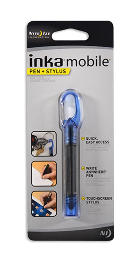 Nite Ize Inka Mobile Pen + Stylus with Carabiner Clip - Blue (IMP-M2-R7)