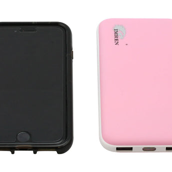 IMREN 10000mAh 5V Portable Power Bank Charger with Micro-USB Charging Cable - Black or Pink