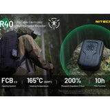 Nitecore EMR40 USB-C Rechargeable Portable Electronic Insect Repeller - Uses 7800mAh Li-ion Battery Pack