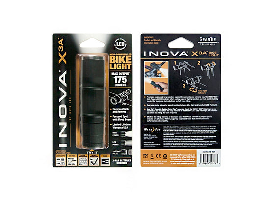 Inova X3A Bike Light - 175 Lumens - Includes 3 x AAA (X3ATMA-HB-LRGT)