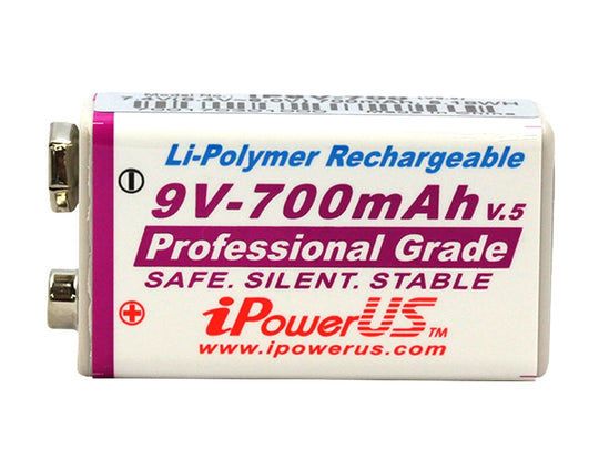 Ipower 9V 700mAh Protected Lithium Polymer Battery - Side Shot