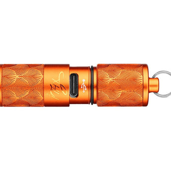 Olight iTHX Rechargeable LED Keychain Flashlight - 180 Lumens - Uses Built-in 130mAh Li-ion Battery Pack - Pumpkin Orange or Orange Feathers
