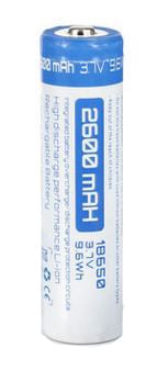 Jetbeam 18650 2600mAh 3.7V Protected Lithium Ion (Li-ion) Button Top Battery - Blister Pack (18650 BATTERY)