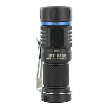 JETBeam E20R Rechargeable EDC LED Flashlight - SST40 N4 BC LED - 990 Lumens - Uses 1 x RCR123A (included) or 1 x CR123A