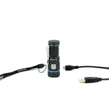 JETBeam E20R Rechargeable EDC LED Flashlight - SST40 N4 BC LED - 990 Lumens - Uses 1 x RCR123A (included) or 1 x CR123A