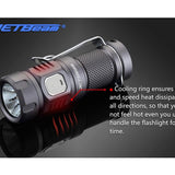 JETBeam E20R Rechargeable EDC LED Flashlight - SST40 N4 BC LED - 990 Lumens - Uses 1 x RCR123A (included) or 1 x CR123A