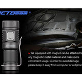 JETBeam E20R Rechargeable EDC LED Flashlight - SST40 N4 BC LED - 990 Lumens - Uses 1 x RCR123A (included) or 1 x CR123A
