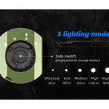 JETBeam E26 Kunai USB-C Rechargeable LED Flashlight - 3600 Lumens - Luminus SST40 - Uses Built-in 1700mAh Li-Poly Battery Pack - Military Grey, Military Green, or Orange