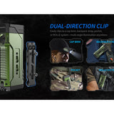 Jetbeam E28 USB-C Rechargeable LED Flashlight - 3300 Lumens - Spot, Flood, RGB Sidelight, UV, and Green Laser - Includes 2 x 3500mAh 18650 - Green or Gray