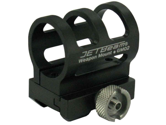 JETBeam GM-02 Weapon Mount / RM01 Picatinny Rail Mount - Fits 1 Inch Diameter Flashlights, Including JETBeam Raptor RRT-2
