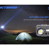 Jetbeam HP30 Rechargeable LED Headlamp - 200 Lumens - Uses Built-in Li-ion Battery Pack