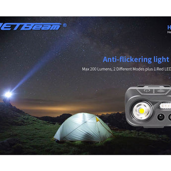 Jetbeam HP30 Rechargeable LED Headlamp - 200 Lumens - Uses Built-in Li-ion Battery Pack
