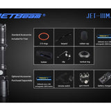JETBeam IIIM Pro 2017 Version Tactical Flashlight - CREE XHP35 E2 LED - 1450 Lumens - Uses 1 x 18650 (Included) or 2 x CR123A