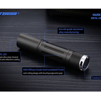 JETBeam Jet Mark 1 IBS EDC LED Flashlight - CREE XPL - 700 Lumens - Includes 1 x USB-C Rechargeable 14500