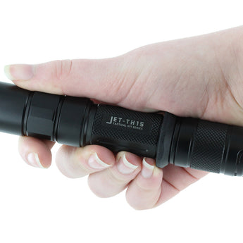 JETBeam TH15 Tactical Rechargeable Flashlight - CREE XHP35 E2 - 1300 Lumens - Uses 1 x 18650 (included) or 2 x CR123A