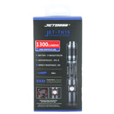 JETBeam TH15 Tactical Rechargeable Flashlight - CREE XHP35 E2 - 1300 Lumens - Uses 1 x 18650 (included) or 2 x CR123A