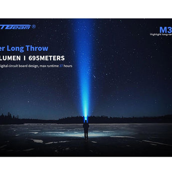 JETBeam M30 LED Flashlight - Luminus SST70 - 3000 Lumens - Includes 2 x USB-C Rechargeable 18350