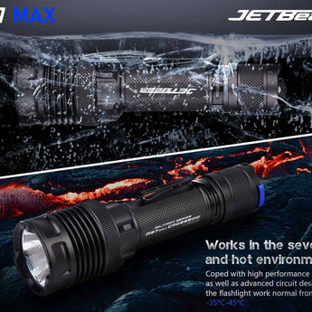 JETBeam M37 Max USB-C Rechargeable LED Flashlight - 5000 Lumens - CREE XHP70.3 HI - Includes 1 x 21700