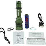 JETBeam M37 Pro USB-C Rechargeable LED Flashlight - CREE XHP50.3 - 3700 Lumens - Includes 1 x 21700 - Military Grey or Military Green