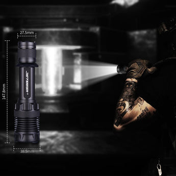 JETBeam M37 Pro USB-C Rechargeable LED Flashlight - CREE XHP50.3 - 3700 Lumens - Includes 1 x 21700 - Military Grey or Military Green