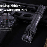 JETBeam M37 Pro USB-C Rechargeable LED Flashlight - CREE XHP50.3 - 3700 Lumens - Includes 1 x 21700 - Military Grey or Military Green