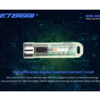 Jetbeam Mini One SC Rechargeable LED Keylight - 400 Lumens - Uses Built-in Li-ion Battery Pack