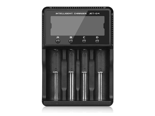 Jetbeam Q4 4-Channel Smart Charger for Li-ion, Ni-Cd, & NiMH Batteries