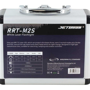 Jetbeam RRT-M2S White Laser Tactical Flashlight - 480 Lumens - Includes 1 x 5100mAh 21700