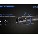 Jetbeam RRT-M2S White Laser Tactical Flashlight - 480 Lumens - Includes 1 x 5100mAh 21700