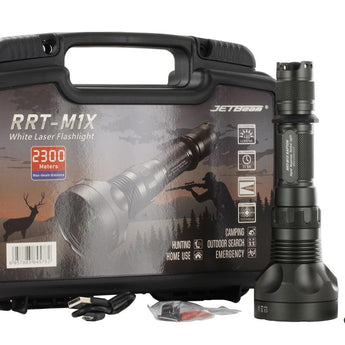Jetbeam RRT-M1X White Laser Searchlight - 480 Lumens - Includes 1 x 5100mAh 21700