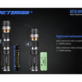 JETBeam RRT01 Raptor Tactical LED Flashlight - CREE XP-L or Nichia 219C - 950 Lumens - Includes 1 x 18350 - Optional Extender Kit