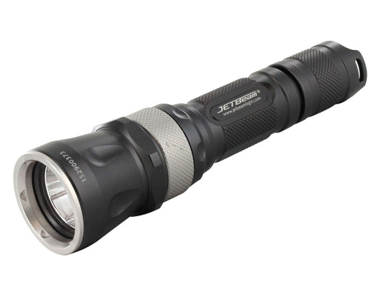 JETBeam RRT26 Rapid Response Tactical Flashlight with Red, Green and Blue LEDs - CREE XP-L LED - 1080 Lumens - Uses 2 x CR123As or 1 x 18650