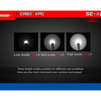 JETBeam SE-A02 Everyday Carry Flashlight - CREE XP-G LED - 280 Lumens - Uses 2 x AAAs