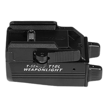 JETBeam T10L USB-C Rechargeable LED Weapon Light with Red or Green Laser - CREE XP-L HI - 680 Lumens - 655nm - Uses Built-in 400mAh Li-Poly Battery Pack