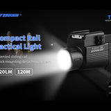 JETBeam T20 Rechargeable LED Weapon Light - CREE XP-L HI - 520 Lumens - Includes 1 x 16340