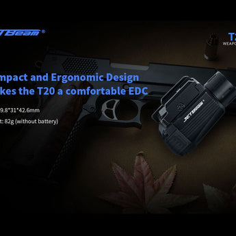 JETBeam T20 Rechargeable LED Weapon Light - CREE XP-L HI - 520 Lumens - Includes 1 x 16340