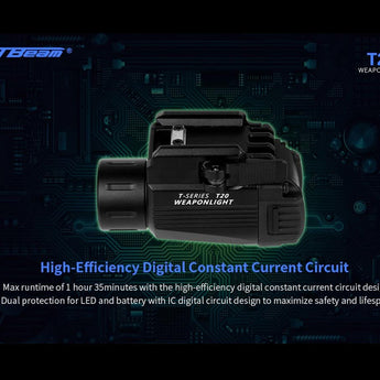 JETBeam T20 Rechargeable LED Weapon Light - CREE XP-L HI - 520 Lumens - Includes 1 x 16340
