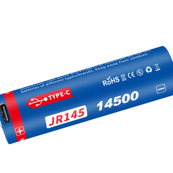 JETBeam JR145 14500 880mAh 3.7V Protected Lithium Ion (Li-ion) Button Top Battery with Built-in USB-C Charging Port