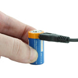 JETBeam JR160 16340 700mAh 3.7V Protected Lithium Ion (Li-ion) Button Top Battery with Micro USB Charging Port