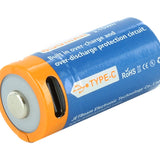 JETBeam JR160 16340 700mAh 3.7V Protected Lithium Ion (Li-ion) Button Top Battery with Micro USB Charging Port