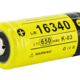 Klarus 16340 Button Top Battery