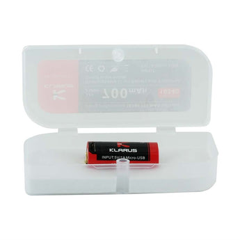 Klarus UR70 16340 700mAh 3.7V Protected Lithium Ion (Li-Ion) Button Top Battery with Micro USB Charging Port - Plastic Case