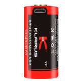 Klarus 16GT-70UR 16340 700mAh 3.7V High Discharge Protected Lithium Ion (Li-Ion) Button Top Battery with Micro USB Charging Port - Plastic Case