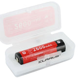 Klarus 18650 2600mAh 3.7V Lithium Ion (Li-ion) Protected Button Top Battery - Plastic Box (18650BAT-26)