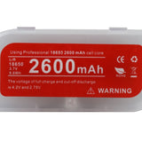 Klarus 18650 2600mAh 3.7V Lithium Ion (Li-ion) Protected Button Top Battery - Plastic Box (18650BAT-26)