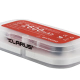 Klarus 18650 2600mAh 3.7V Lithium Ion (Li-ion) Protected Button Top Battery - Plastic Box (18650BAT-26)