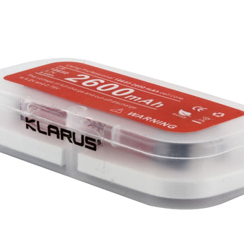 Klarus 18650 2600mAh 3.7V Lithium Ion (Li-ion) Protected Button Top Battery - Plastic Box (18650BAT-26)